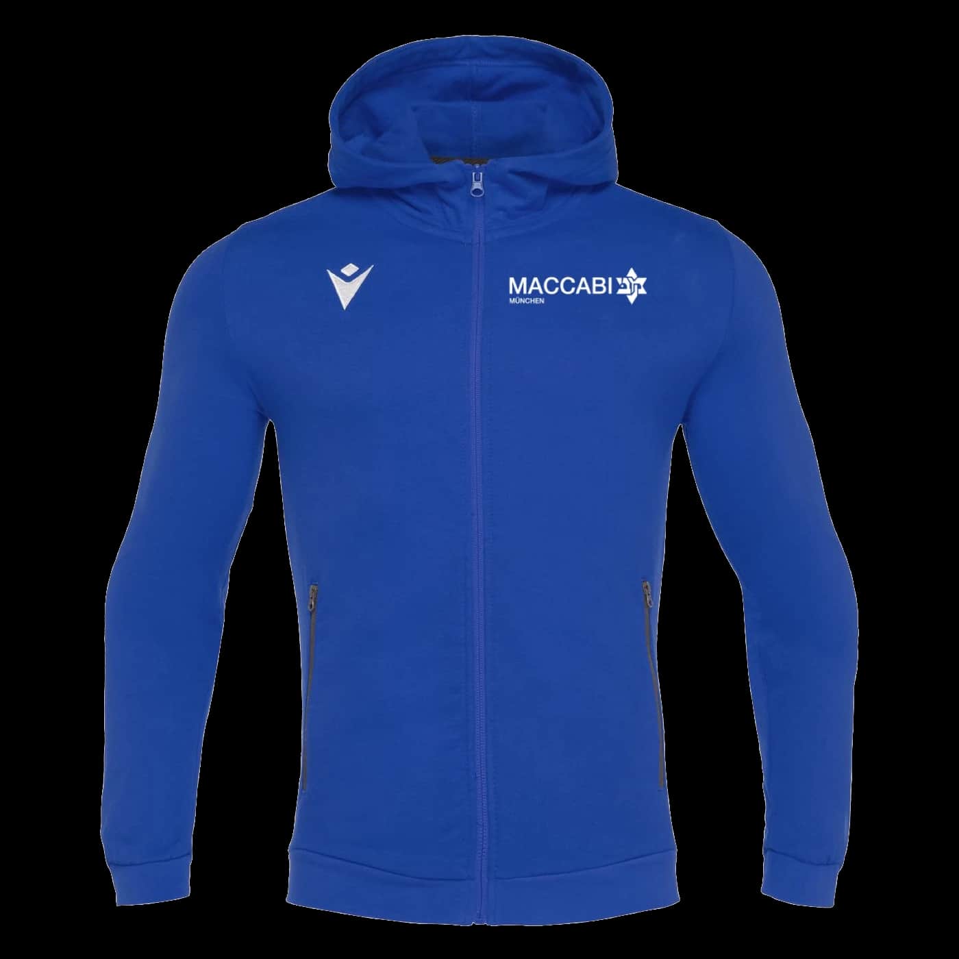 Royalblauer Maccabi München Fußball Zip-Hoodie