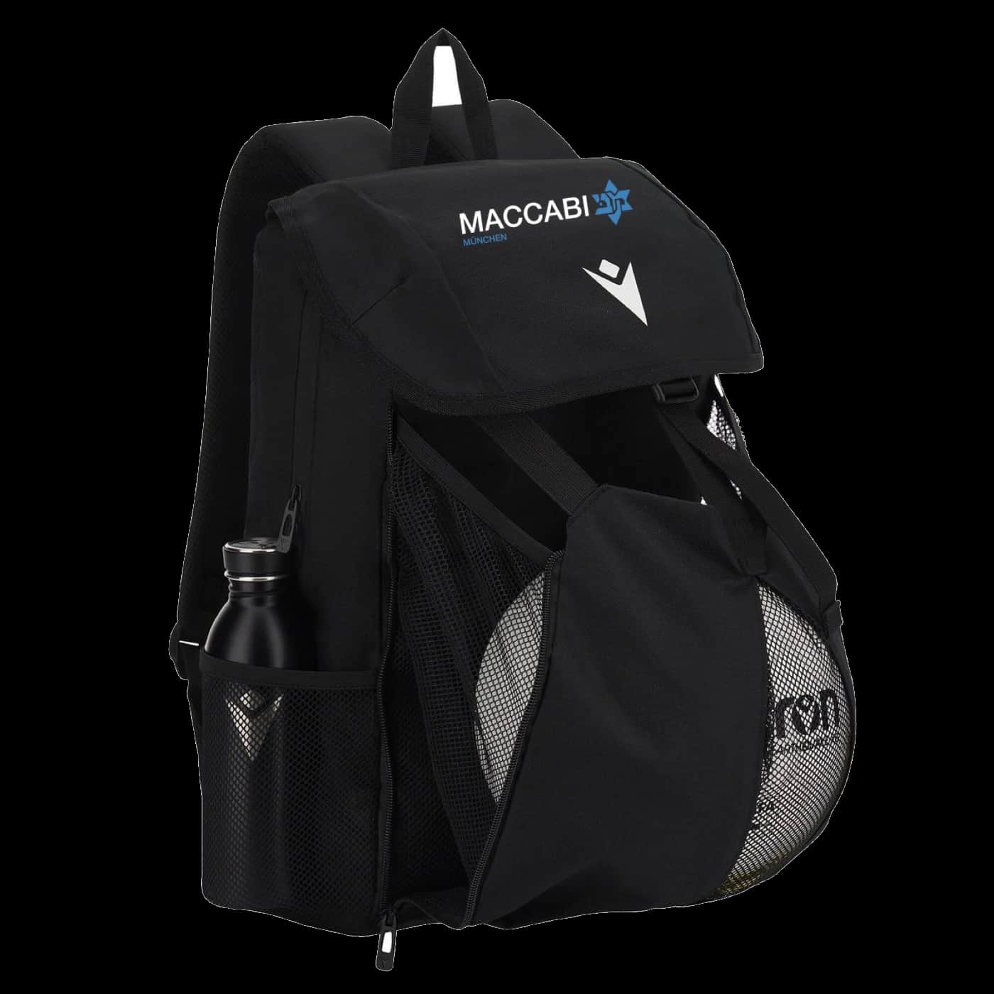 Schwarzer Maccabi München Fußball Rucksack